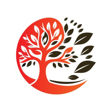 Ağaç logosu tasarımı vektör çizimi
