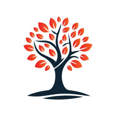 Ağaç logosu tasarımı vektör çizimi