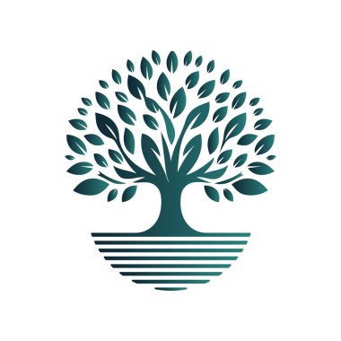 Ağaç logosu tasarımı vektör çizimi
