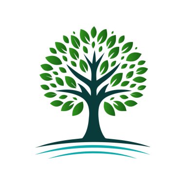 Ağaç logosu tasarımı vektör çizimi