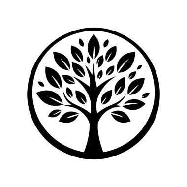 Ağaç logosu tasarımı vektör çizimi