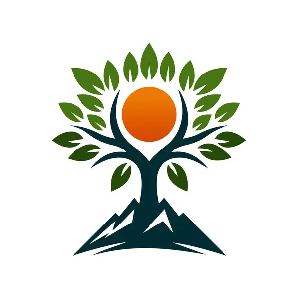 Ağaç logosu tasarımı vektör çizimi