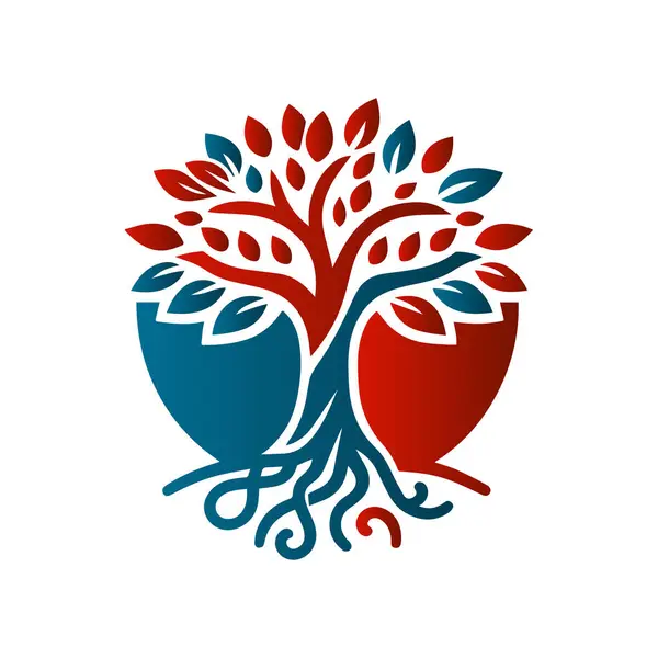 Ağaç logosu tasarımı vektör çizimi