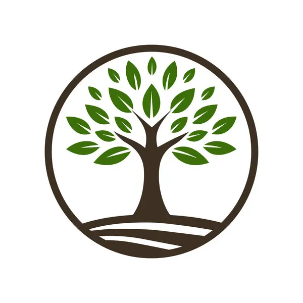 Ağaç logosu tasarımı vektör çizimi