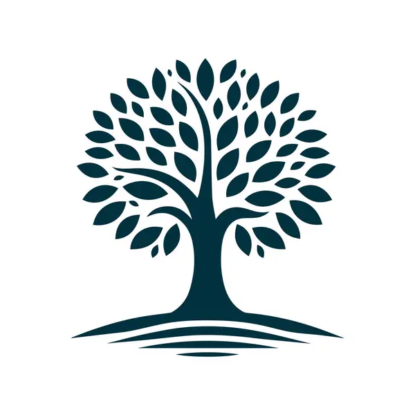 Ağaç logosu tasarımı vektör çizimi
