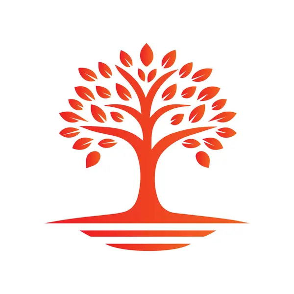 Ağaç logosu tasarımı vektör çizimi