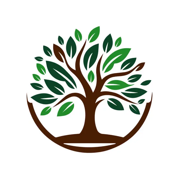 Ağaç logosu tasarımı vektör çizimi