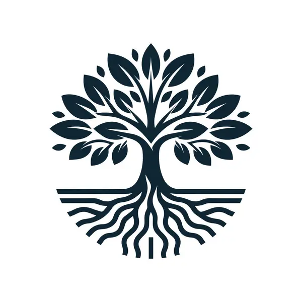 Ağaç logosu tasarımı vektör çizimi