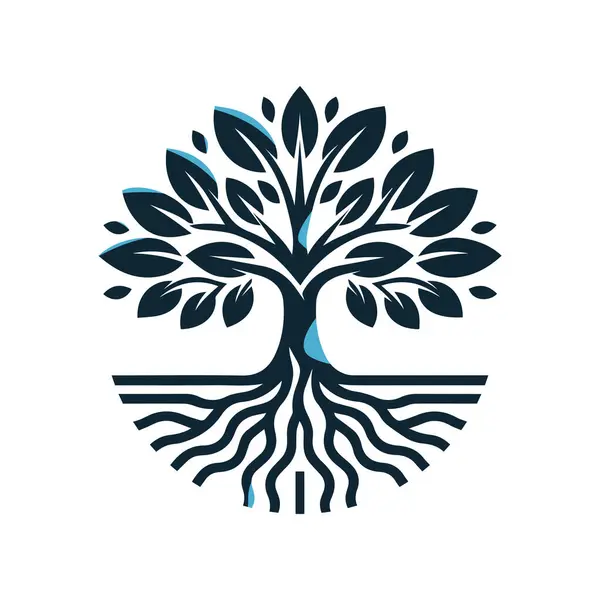 Ağaç logosu tasarımı vektör çizimi