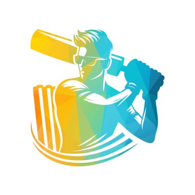 Cricketing Stylish Shot Vector Illustration Oynayan Adam