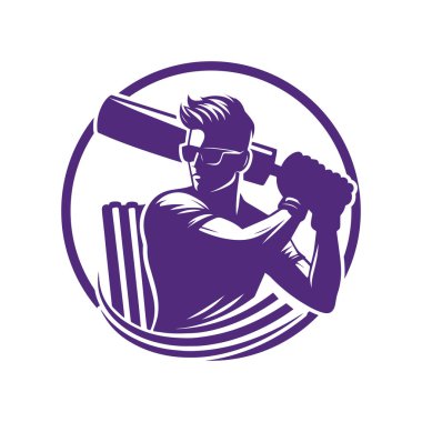 Cricketing Stylish Shot Vector Illustration Oynayan Adam