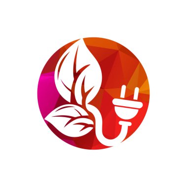 Yaprak ve Fiş Tasarımlı Çevre dostu Enerji Simgesi