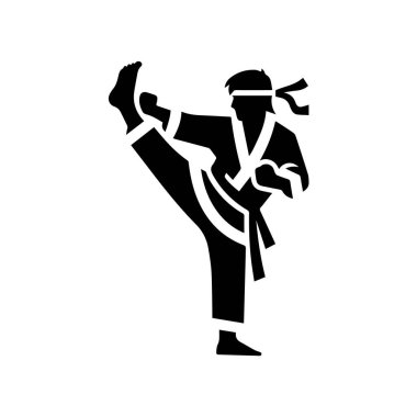 Dövüş Sanatçısı Logosu Tasarım Vektörü İllüstrasyonu