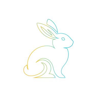 Tavşan logosu tasarımı vektör çizimi