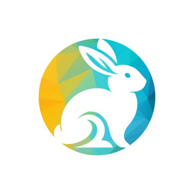 Tavşan logosu tasarımı vektör çizimi