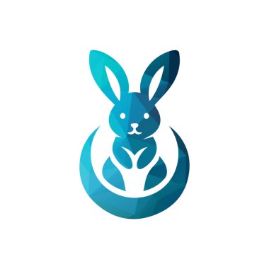 Tavşan logosu tasarımı vektör çizimi