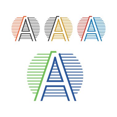 Harf A Modern Soyut Logo Tasarım Vektörü İllüstrasyonu