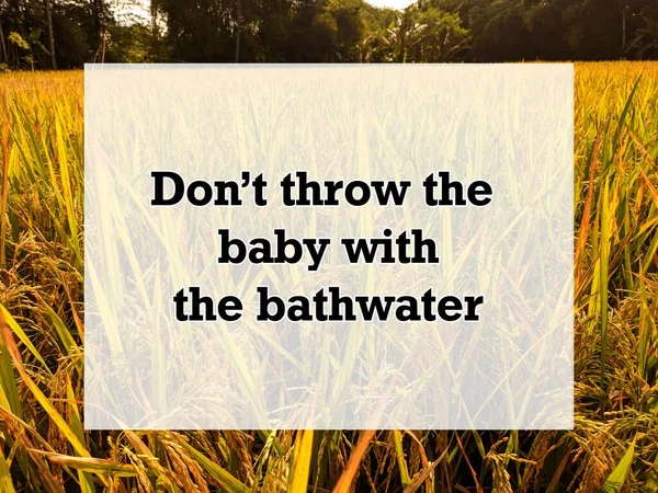 Μια Αγγλική Παροιμία Φόντο Μην Πετάς Μωρό Νερό Του Μπάνιου — Φωτογραφία Αρχείου