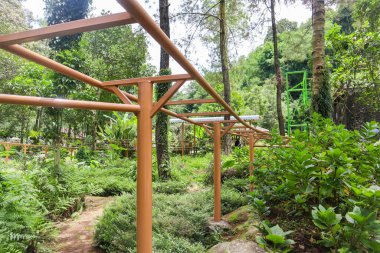 Taman Kemesraan 'da bir gezinti. Malang, Endonezya - 10 Nisan 2024