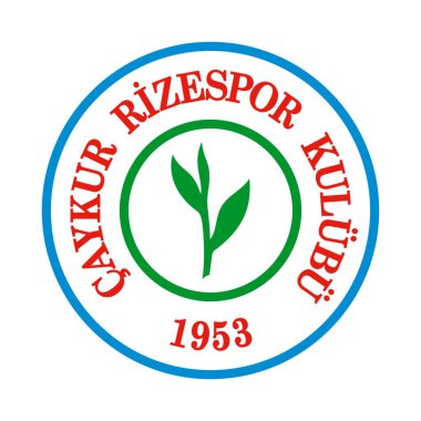 Beyaz arka planı olan bir futbol kulübü logosu. Caykur Rizespor