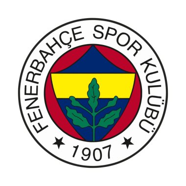 Beyaz arka planı olan bir futbol kulübü logosu. Fenerbahçe