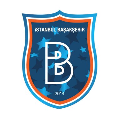 Beyaz arka planı olan bir futbol kulübü logosu. İstanbul Basaksehir
