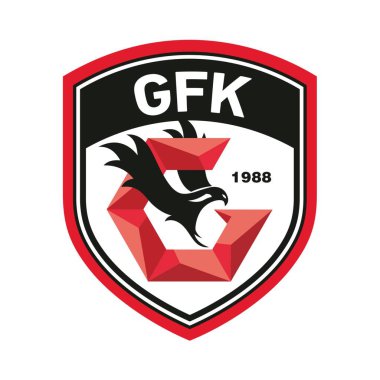 Beyaz arka planı olan bir futbol kulübü logosu. Gaziantep FK