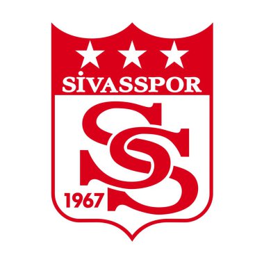 Beyaz arka planı olan bir futbol kulübü logosu. Sivasspor