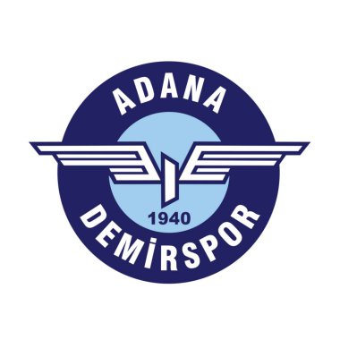 Beyaz arka planı olan bir futbol kulübü logosu. Adana Demirspor