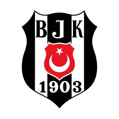 Beyaz arka planı olan bir futbol kulübü logosu. Beşiktaş JK