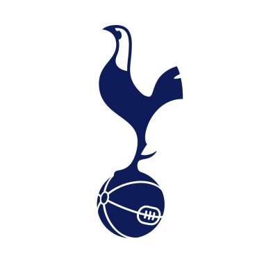 Tottenham Hotspurs logosu beyaz arkaplanlı. Surabaya, Endonezya - 16 Aralık 2023