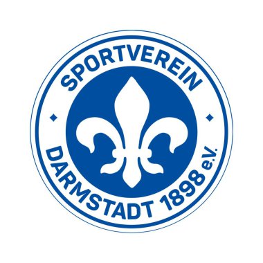 Darmstadt logosu beyaz arkaplanlı. Surabaya, Endonezya - 16 Aralık 2023