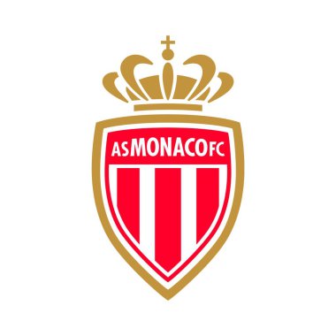 Monako logosu beyaz arkaplanlı. Surabaya, Endonezya - 16 Aralık 2023