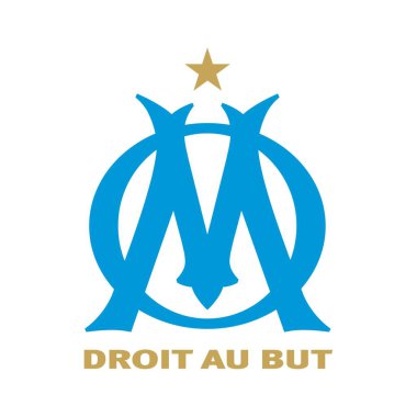 Beyaz arka planı olan Marsilya logosu. Surabaya, Endonezya - 16 Aralık 2023