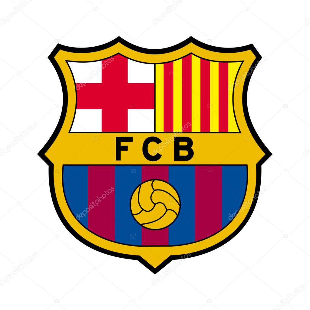 Barcelona logo with white background. surabaya, indonesia - 16 december 2023