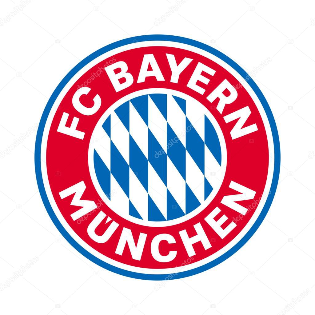Bayern munchen logo with white background. surabaya, indonesia - 16 december 2023