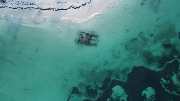 Потоплений Корабель Біля Пляжу Пунта Кані — стокове фото