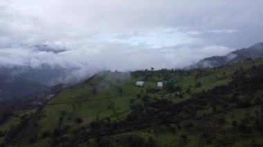 Ulusal parkın dağlarındaki tarlalar. Kolombiya