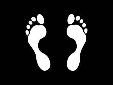 Çizimler, uygulamalar ve web siteleri için iki ayak izi düz simgesi