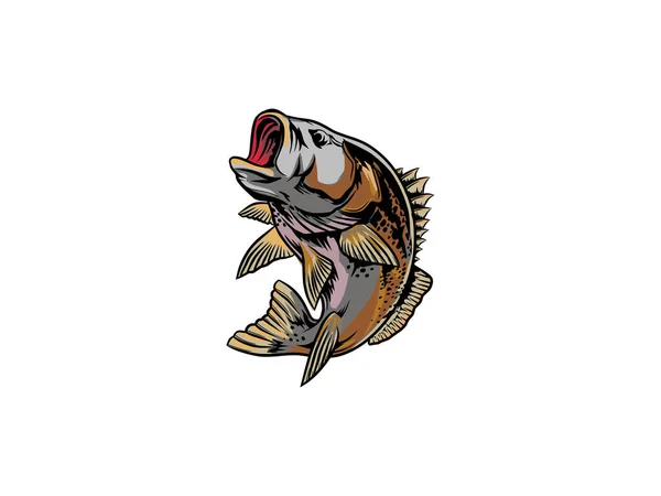 Fish Bash Vector Illustration Jumping Predator Fish — Stock Vector
