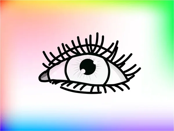Hand Drawing Eye Illustration Art — Stock Vector