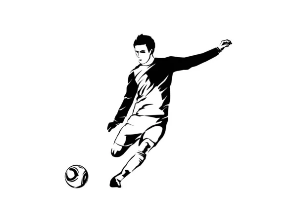 Football Player Figure Free Kick Style Vector — Stock Vector