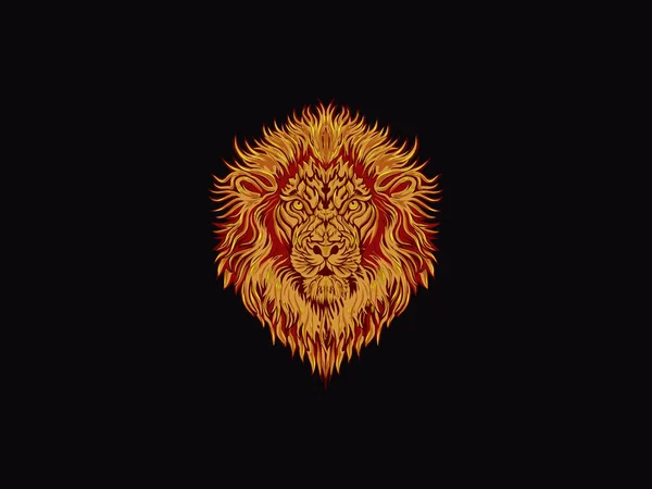 ライオン頭のロゴライオン顔のイラスト — ストックベクタ