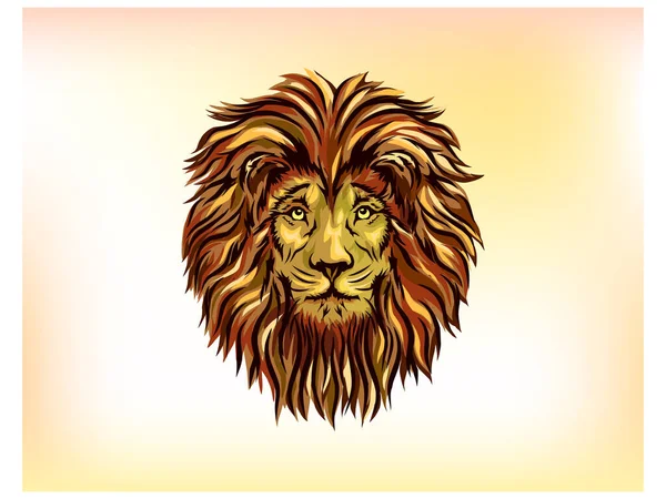 Нарисованный Вручную Вектор Головы Льва — стоковый вектор