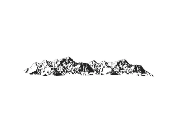 山地矢量图解 景观成熟轮廓元素户外图标雪顶与装饰 — 图库矢量图片