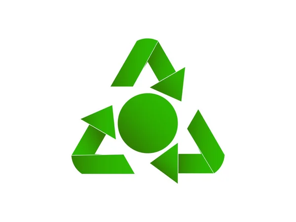 Icono Reciclaje Estilo Reciclado Con Globo Colores Verdes Útil Para — Archivo Imágenes Vectoriales