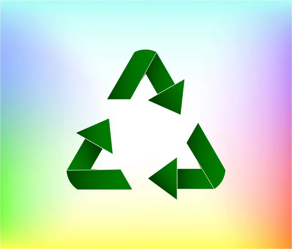 Recycle Symbol Green Logo Web Ikon Flat Vector Illustration - Stok Vektor