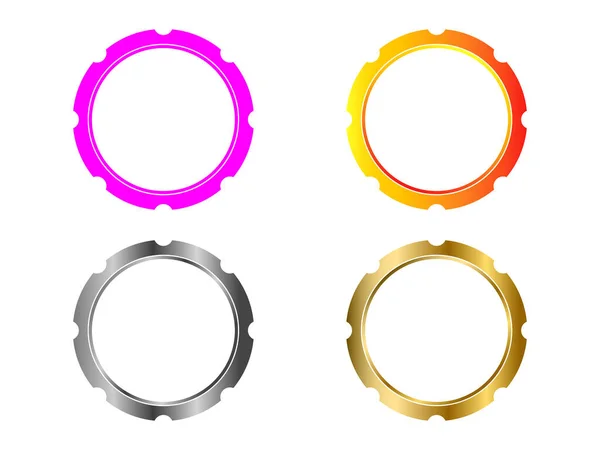 Πολύχρωμη Διανυσματική Απεικόνιση Δακτυλίου Απομονωμένη Κυκλικό Πλαίσιο Για Σχεδιαστικό Στοιχείο — Διανυσματικό Αρχείο
