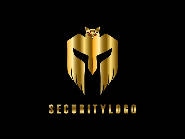 Logotipo Empresa Segurança Capacete Spartan Conceitos Logotipo Coruja —  Vetores de Stock