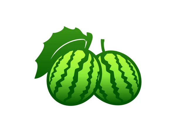 Vektorillustration Grön Vattenmelon — Stock vektor
